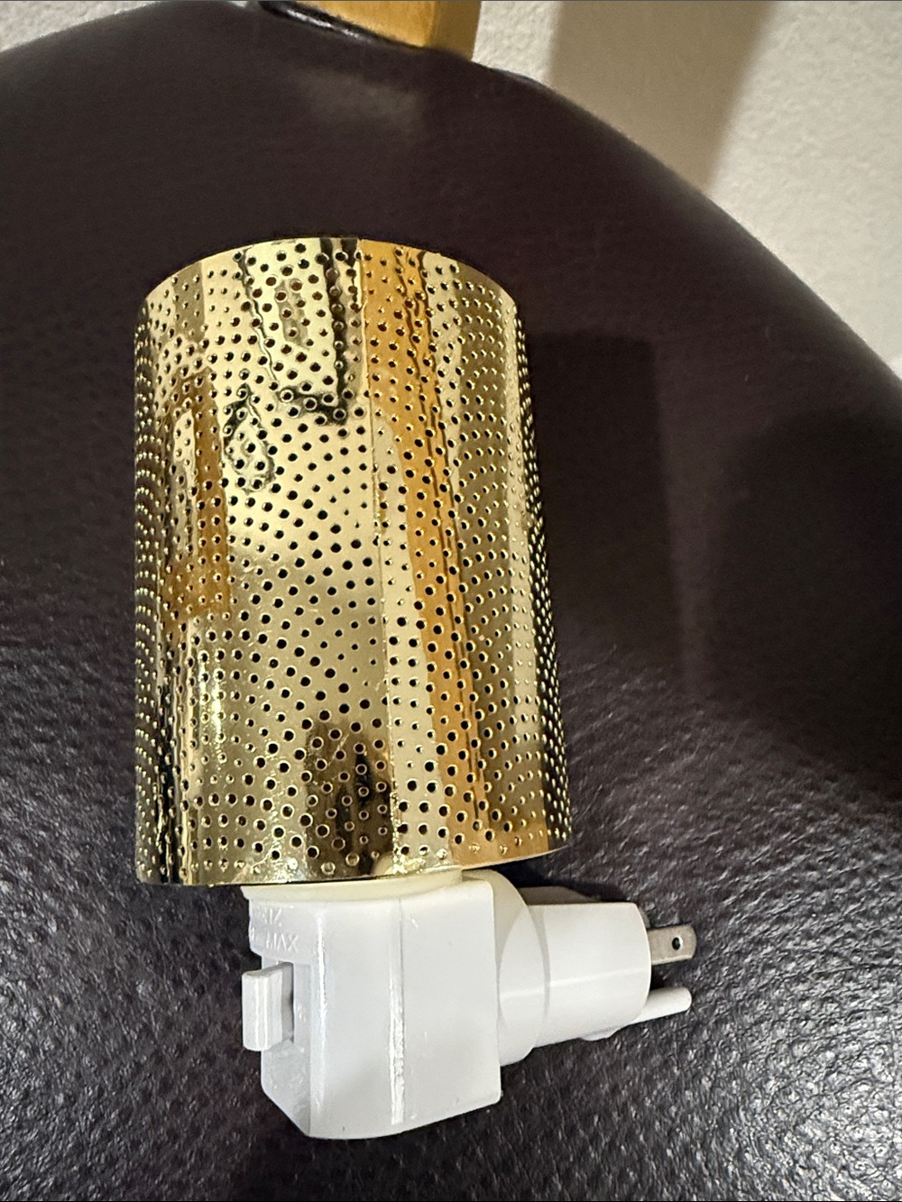 Brass metal Perforated Plug-In Night Light needs bulb